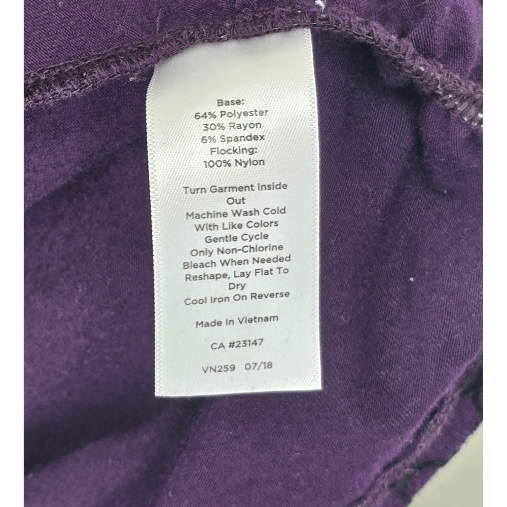 T by Talbots Sz L Dark Purple & Black Long Sleeve T Casual Elegance Stretch - Picture 9 of 9
